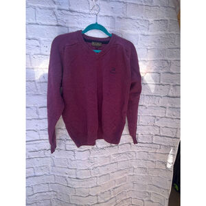 Men's Retro P.G. Field Purple Wool Blend V-Neck‎ Sweater Size M